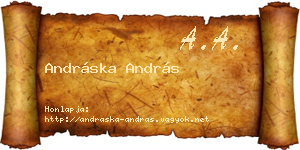 Andráska András névjegykártya